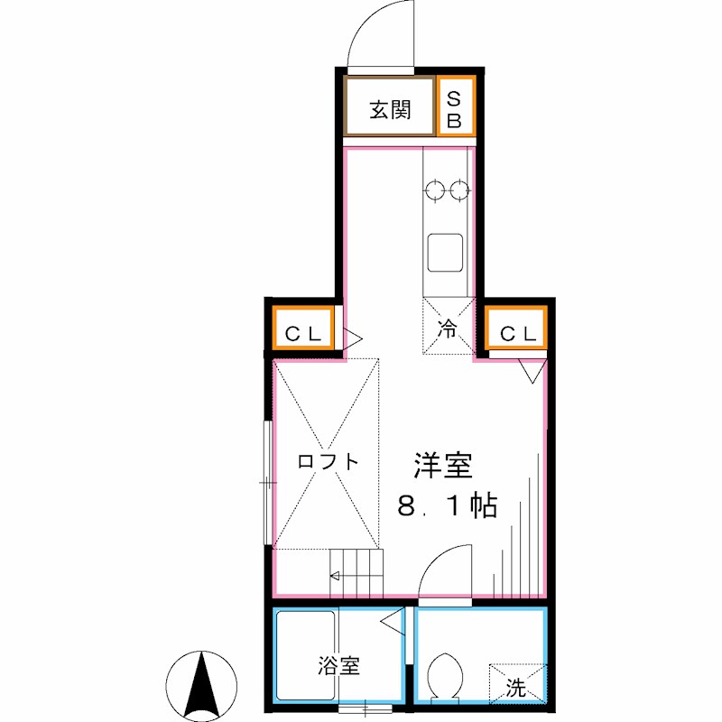 杉並区本天沼のアパートの間取り