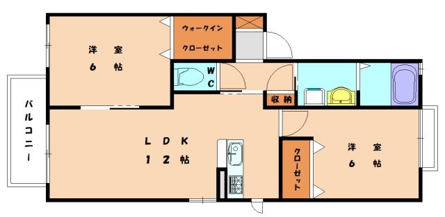 ウィステリア・コートFの間取り