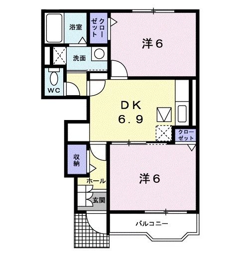 瑞浪市和合町のアパートの間取り