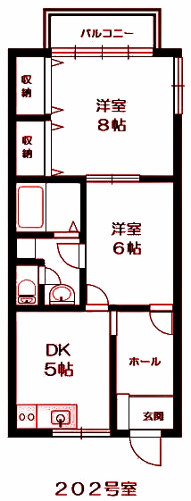 横浜市港南区大久保のアパートの間取り