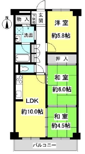 千里中央パーク・ヒルズ　Ｋ棟の間取り