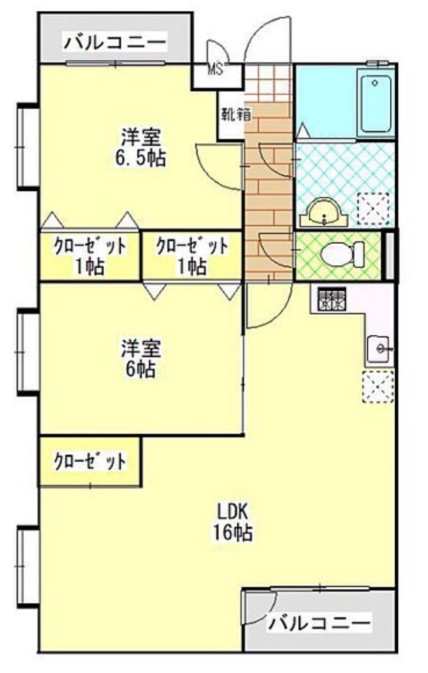 鹿児島市田上のマンションの間取り