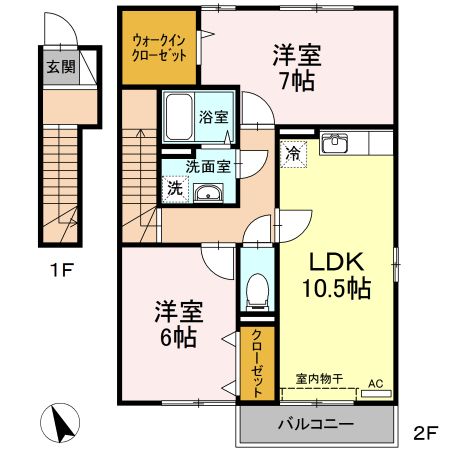 東広島市八本松東のアパートの間取り