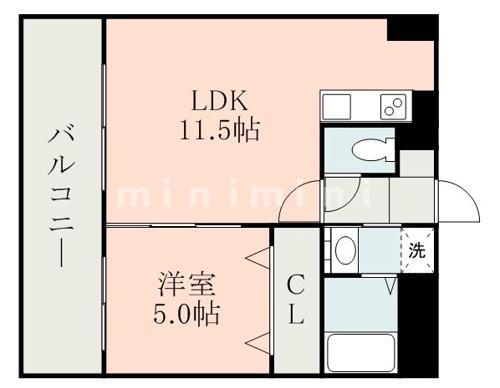 熊本市中央区呉服町のマンションの間取り