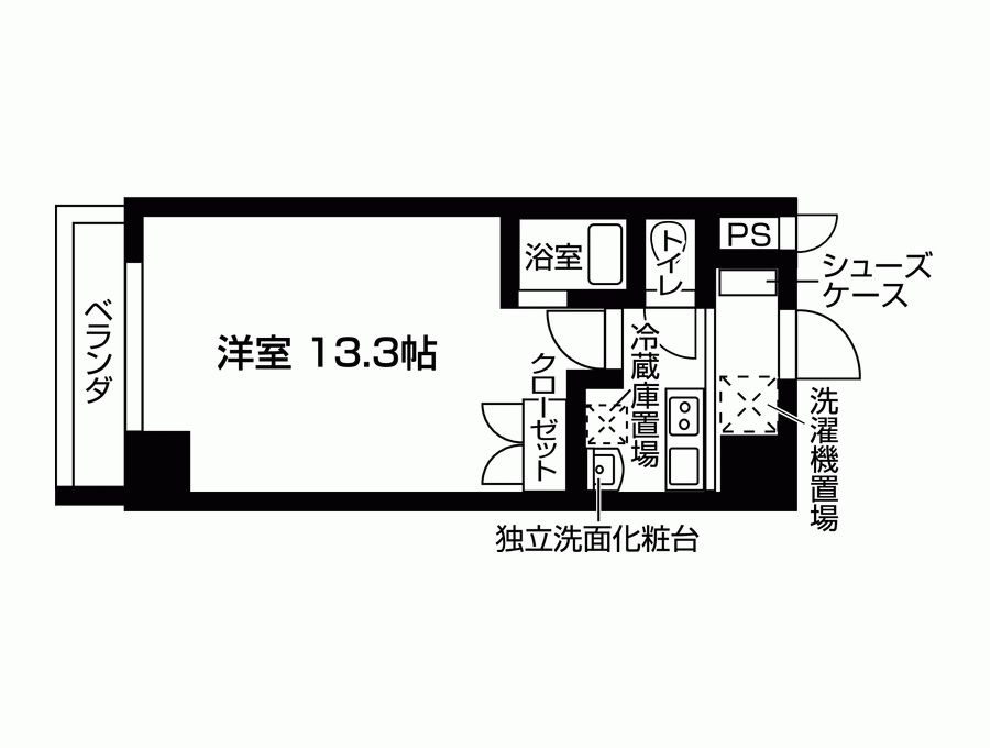 京都市上京区北小路中之町のマンションの間取り