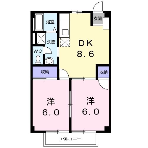 シーサイドメゾン十禅寺Ｂの間取り