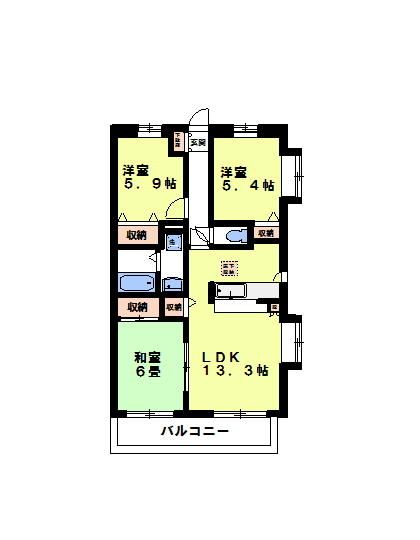 ヴァーグ壱番館の間取り