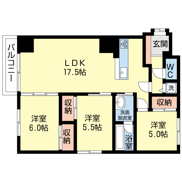 ベルシー室蘭の間取り