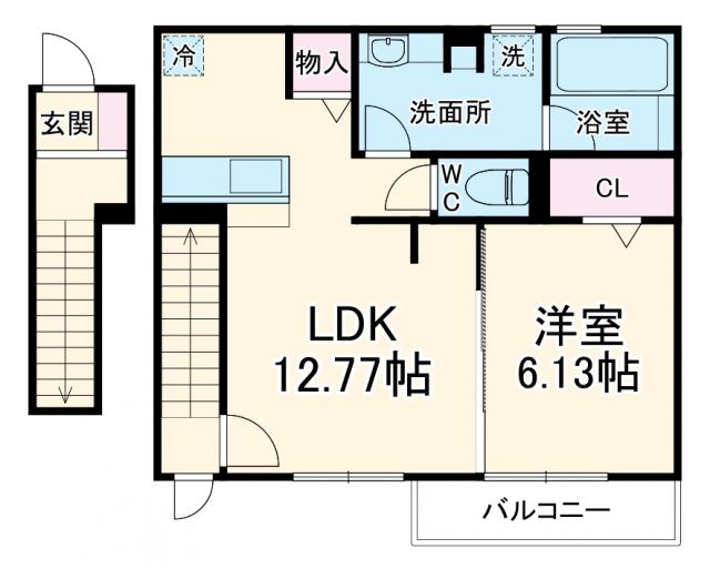 名古屋市緑区緑花台のアパートの間取り