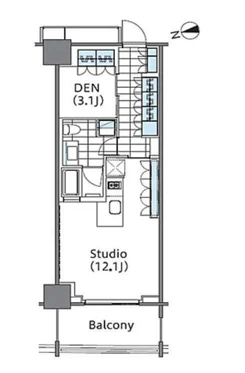 新宿区新宿のマンションの間取り