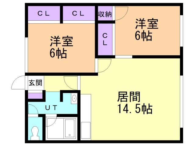 苫小牧市豊川町のアパートの間取り