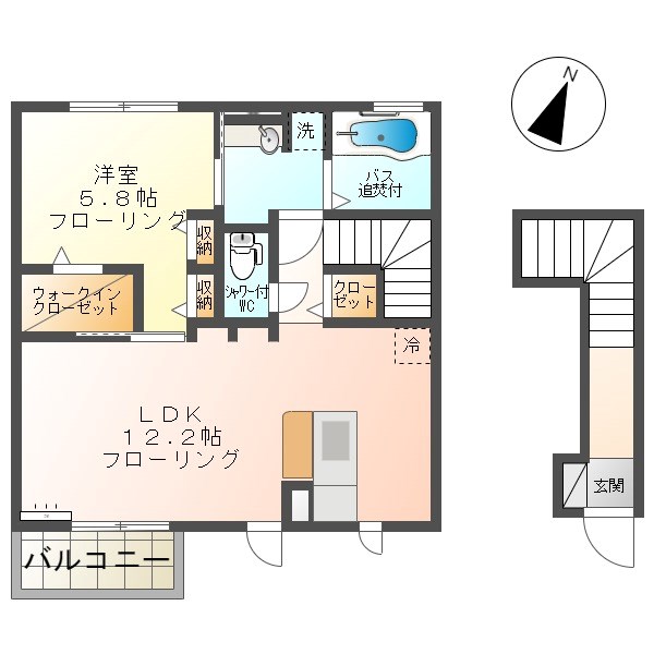 上田市上野のアパートの間取り