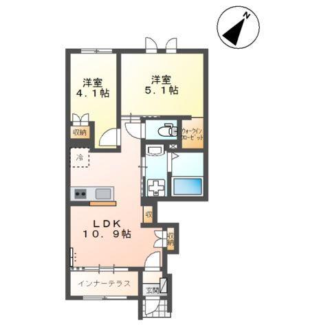 【菊池郡大津町大字杉水のアパートの間取り】