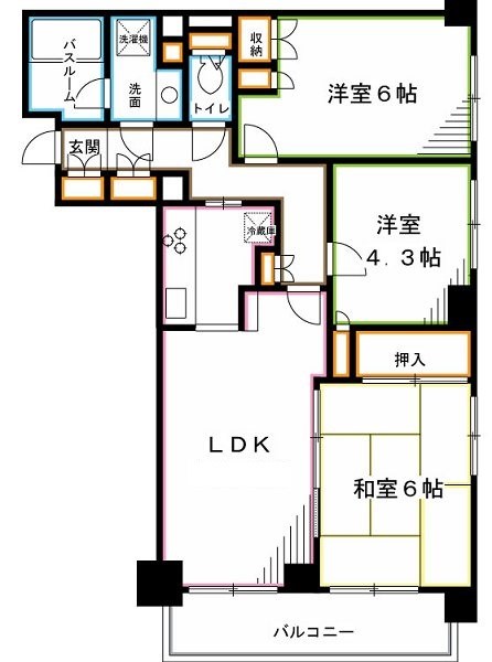 【杉並区阿佐谷北のマンションの間取り】