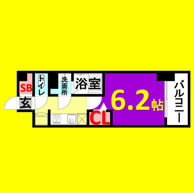 名古屋市中村区名駅南のマンションの間取り