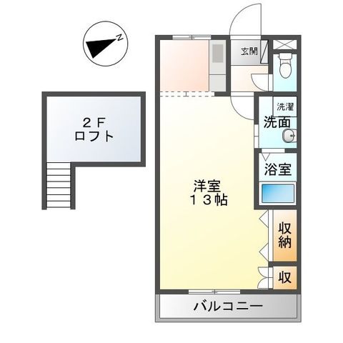 加古川市別府町西脇のアパートの間取り