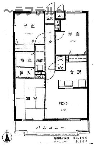 所沢市美原町のマンションの間取り