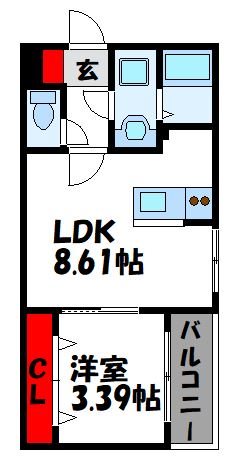 糟屋郡新宮町下府のアパートの間取り