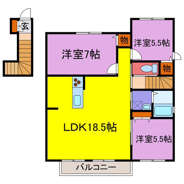 シャーメゾン神河の間取り