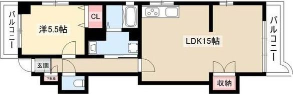 名古屋市中村区靖国町のマンションの間取り