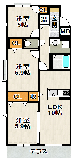 シャーメゾングレースの間取り