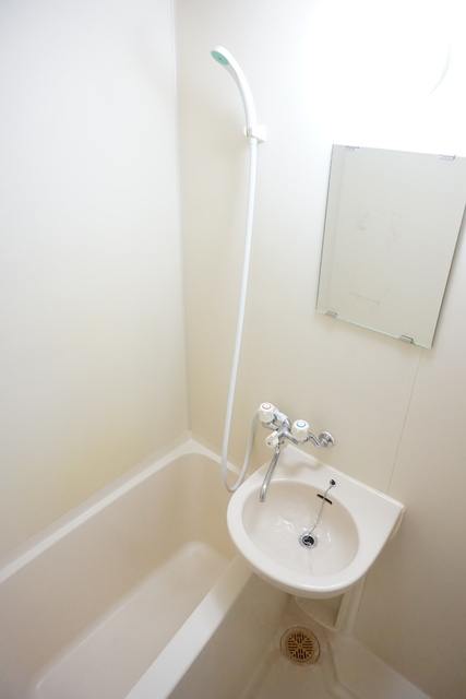 バス・シャワールーム　洗面ボウル付きの浴室です