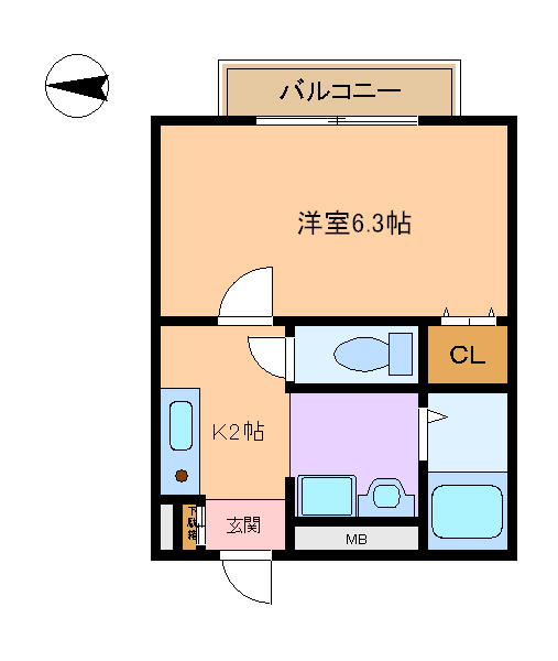 地下鉄谷町線 喜連瓜破駅 徒歩7分 2階建 築24年の間取り写真