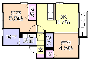 ＪＲ久大本線 久留米大学前駅 徒歩27分 2階建 築14年の間取り写真