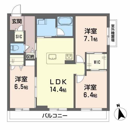 近鉄大阪線 大和八木駅 徒歩16分 3階建 築3年の間取り写真