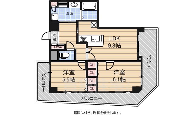 地下鉄長堀鶴見緑地線 松屋町駅 徒歩2分 15階建 築23年の間取り写真