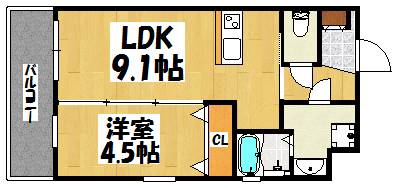 ＪＲ鹿児島本線 箱崎駅 徒歩6分 11階建 築15年の間取り写真