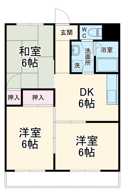 豊橋鉄道東田本線 井原駅 徒歩5分 4階建 築41年の間取り写真