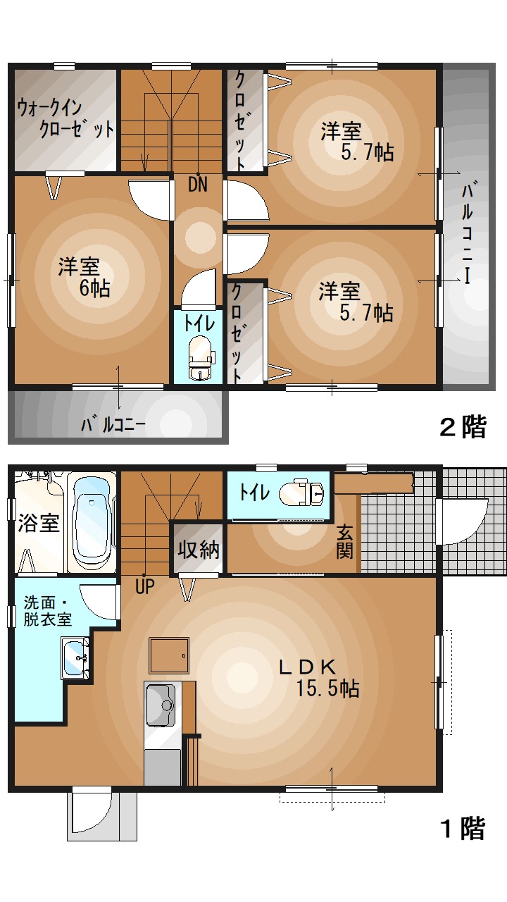 東武宇都宮線 東武宇都宮駅 徒歩20分 2階建 築11年の間取り写真