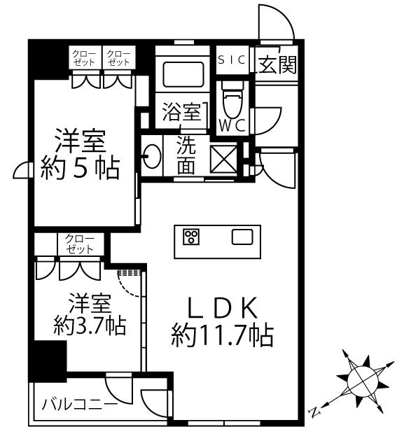 クリオラベルヴィ新富町の間取り写真