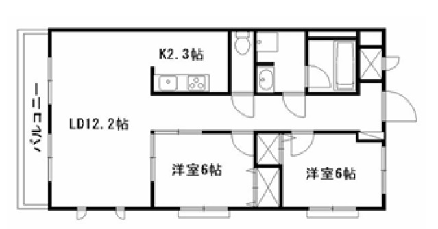 小田急線 柿生駅 徒歩1分 6階建 築21年の間取り写真
