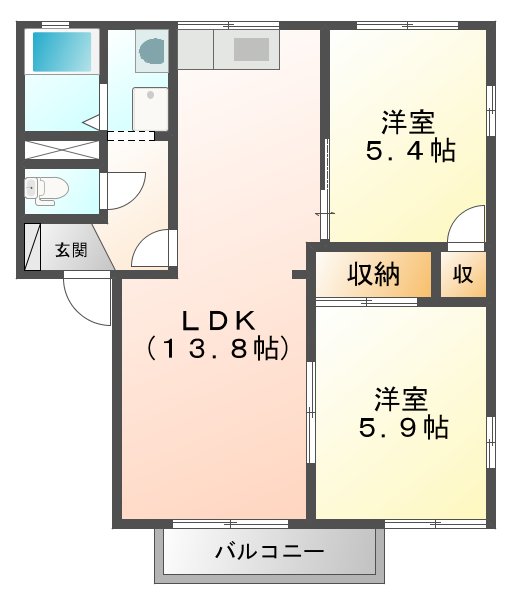 エスポアールＭＩＤＡ Ａの間取り