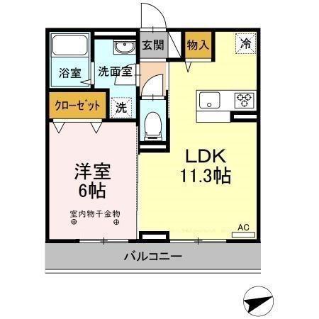 Droom中町　305号室の間取り