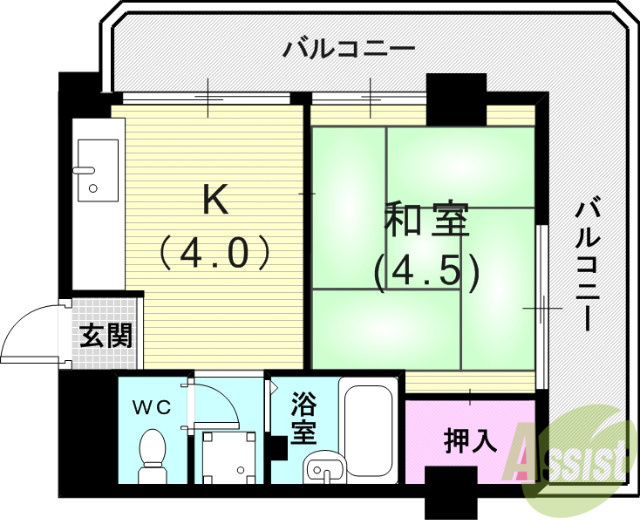 東芦屋マンションの間取り