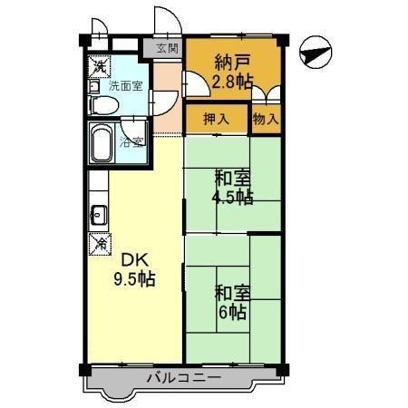 豊中市浜のマンションの間取り