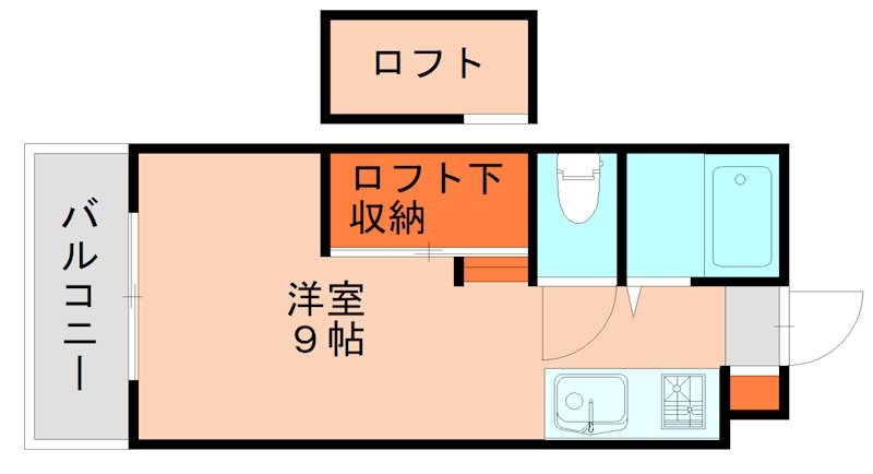 福岡市東区多々良のアパートの間取り