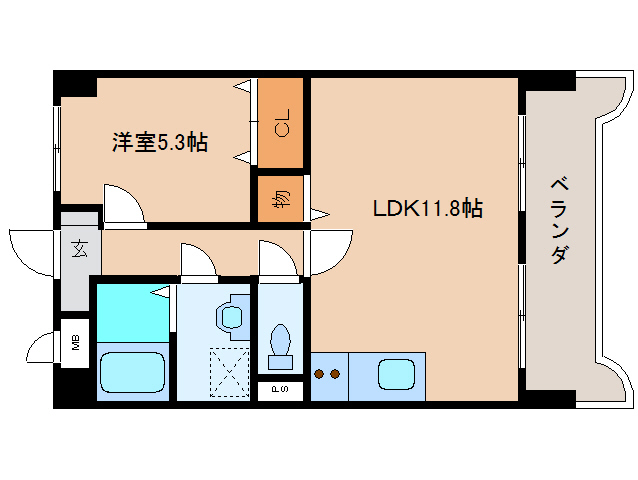 奈良市あやめ池南のマンションの間取り