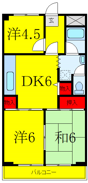 東京都板橋区高島平７（マンション）の賃貸物件の間取り