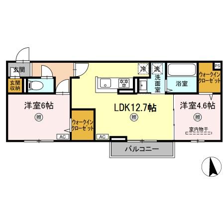 広島市安佐北区三入のアパートの間取り