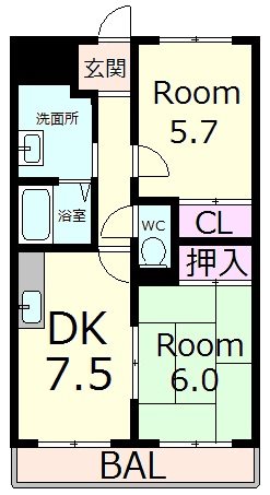 東近江市御園町のアパートの間取り