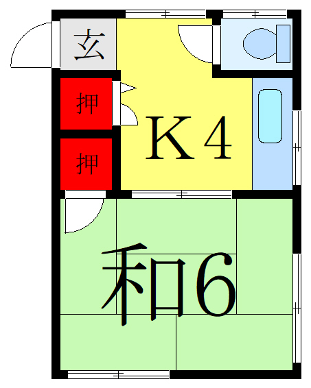 中里荘　B棟の間取り