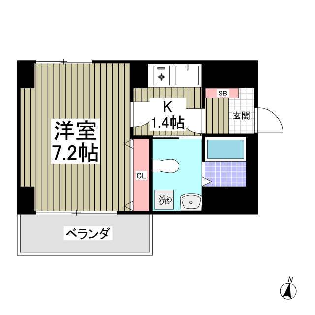 Studio　Flatの間取り