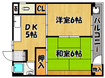 明石市別所町のマンションの間取り