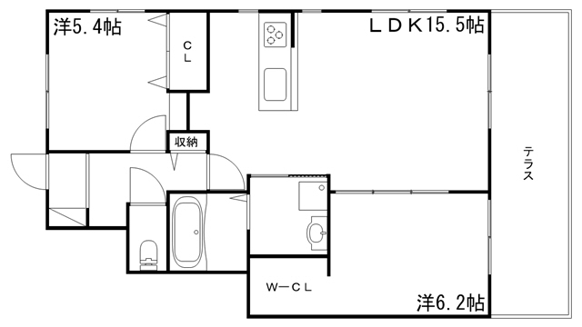 姫路市花田町加納原田のアパートの間取り