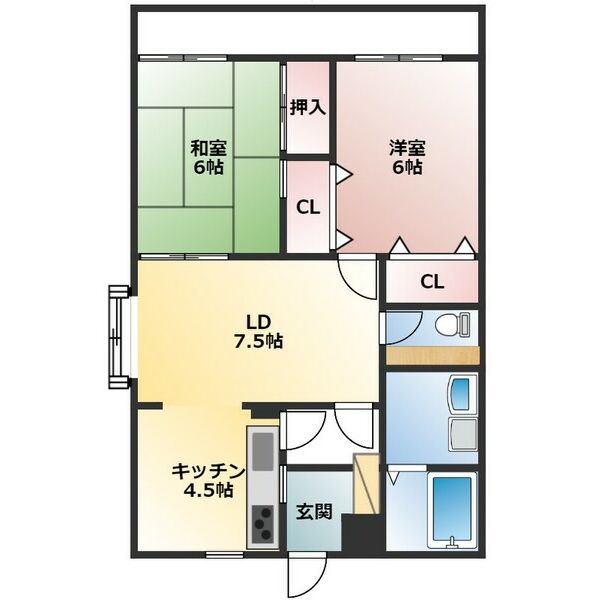 東海市名和町のアパートの間取り