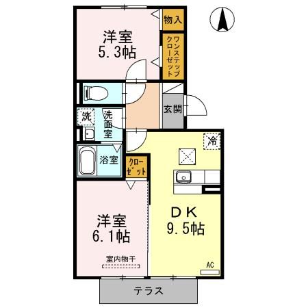 ファミールシミズ　Ｄの間取り